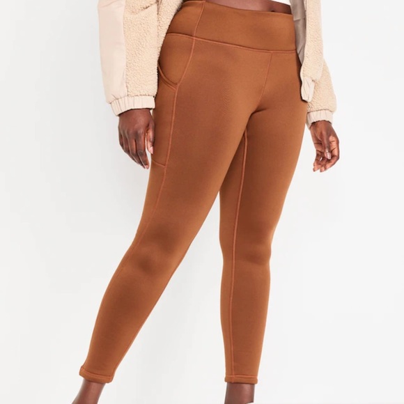 NWT OLD NAVY High-Waisted UltraCoze Leggings Baked Bronze - Picture 5 of 7